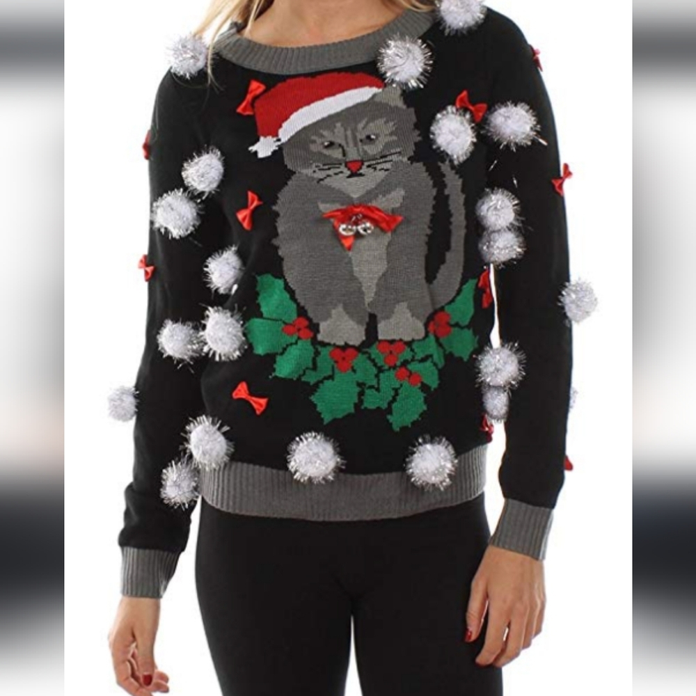 Tipsy Elves Cat Holiday Christmas Sweater